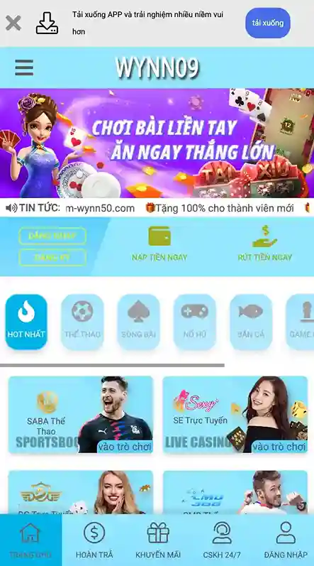 Tải App WYNN09